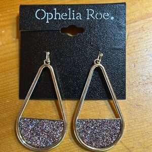 💥 $5 if bundled -  Ophelia Roe Gold Sparkle Dangle Earrings NWT
